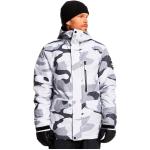 Vestes de ski Quiksilver Mission Printed gris foncé en fil filet avec jupe pare-neige look fashion pour homme 