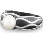 Bagues argentées à perles en perle pour femme 