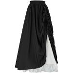 Robes longues noires patchwork à manches longues à manches longues à col carré Taille M plus size steampunk pour femme 