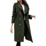 Vestes vintage d'automne vertes en peluche coupe-vents respirantes à manches longues Taille 3 XL plus size look casual pour femme 