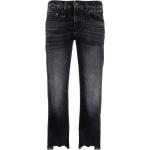 Jeans droits R13 noirs en coton mélangé délavés W25 L28 classiques pour femme 