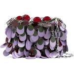 Sacs Paco Rabanne violet lavande en toile à sequins à motif fleurs en toile pour femme 