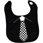 Racker-n-Roll Bavoir pour bébé Noir avec motif de cravate à carreaux noirs et blancs Style ska