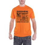 Rock Off Radiohead T Shirt Gawps Band Logo Nouveau Officiel Homme Orange Size XL