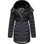 Ragwear Manteau d'hiver chaud matelassé long avec capuche Ashanta Block XS-6XL, gris foncé, 5X-Large