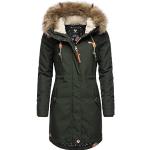 Ragwear Manteau d'hiver chaud pour femme avec fourrure synthétique amovible Tawny XS-6XL, Olive foncé 22, XL