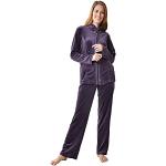 Pyjamas en velours violet foncé en velours oeko-tex à paillettes Taille XS classiques pour femme 
