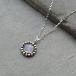 Pendentifs pierre de lune argentés en argent à perles style bohème 