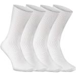 Rainbow Socks - Premium Femme Homme Chaussettes Diabetique Sans Pression - 4 Paire - Blanc - Taille 44-46