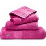 Serviettes de bain Ralph Lauren roses en coton en promo 