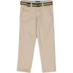Pantalons slim de créateur Ralph Lauren beiges en cuir de veau enfant 