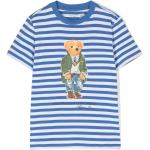 T-shirts à rayures de créateur Ralph Lauren bleus à rayures enfant 