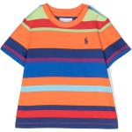 T-shirts à rayures de créateur Ralph Lauren orange à rayures enfant 