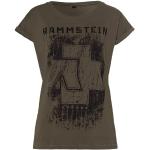 Rammstein T-shirt pour femme avec imprimé à 6 cœurs Olive, noir avec imprimé sur le devant et le dos, Olive, M