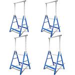 Randaco Lot de 4 tréteaux de travail Bleu 7 positions réglables en hauteur 80-130 cm, tréteau d'échafaudage stable jusqu'à 200 kg avec un dispositif antidérapant