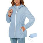 Vestes de pluie bleu ciel imperméables coupe-vents respirantes résistant aux tâches Taille XL look fashion pour femme 