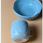 Tasses en céramique à motif lapins 
