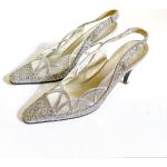 Chaussures argentées à paillettes en cuir Pointure 36 look vintage pour femme 