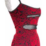 Robes à imprimés rouges en lycra courtes Taille XS look gothique pour femme 