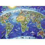 Puzzles géographie Ravensburger imprimé carte du monde 300 pièces de 9 à 12 ans 
