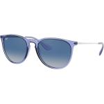 Lunettes rondes Ray Ban Erika bleues look fashion 