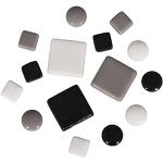 Rayher Fancy tesselles mosaïque verre, ø 12mm env. 395 pces blanc/noir, 14826000