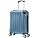 Valises bleues en aluminium en polycarbonate multi-compartiments look fashion 