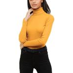 Pulls col roulé jaune moutarde à manches longues à col roulé Taille XL plus size look fashion pour femme 