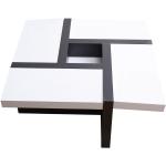 Mobili Rebecca - Rebecca Mobili Table Basse Carre Bois Noir Blanc Design Contemporain 35x80x80