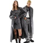 Trench coats Reclaimed Vintage gris en cuir synthétique Taille M look vintage en promo 