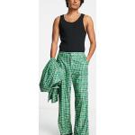 Pantalons large Reclaimed Vintage verts à carreaux Taille 3 XL look vintage pour femme en promo 