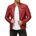 Vestes en cuir Redbridge rouges en cuir synthétique Taille L look fashion pour homme en promo 