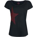 RED by EMP Femme T-Shirt Basique Noir avec imprimé