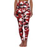 Pantalons de yoga rouges camouflage pour femme 