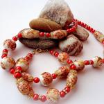 Bracelets de perles rouges en verre à perles 