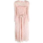 RED Valentino robe fleurie à manches longues - Rose