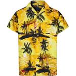 REDSTAR - Chemise hawaïenne à Manches Courtes - Homme - Vacances/déguisement - imprimé été hawaïen - Jaune - XXL