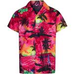 Chemises hawaiennes roses à manches courtes Taille XL look casual pour homme 