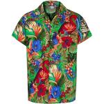 Chemises hawaiennes vertes tropicales à manches courtes Taille XL look fashion pour homme 