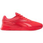 Chaussures de running Reebok Nano X3 rouges en tissu à lacets pour homme en promo 