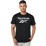 T-shirts col rond Reebok noirs à logo en coton lavable en machine à manches courtes à col rond Taille M pour homme 
