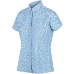 Chemises Regatta bleues en viscose imprimées à manches courtes Taille XS look fashion pour femme 