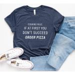 Chemises noires en coton à motif pizza pour femme 