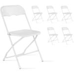 Chaises design blanches en plastique pliables en lot de 6 