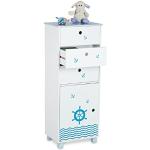 Commodes Relaxdays blanches en MDF enfant style marin 