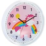 Horloges design Relaxdays multicolores en plastique à motif licornes 