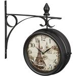 Horloges design Relaxdays noires Tour Eiffel rétro 