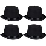 Chapeaux haut de forme Relaxdays noirs en lot de 4 58 cm Taille XXS classiques pour femme 