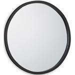 Miroirs muraux Relaxdays noirs en pin avec cadre diamètre 60 cm 