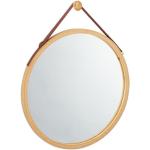 Miroirs muraux marron en bambou diamètre 60 cm modernes 